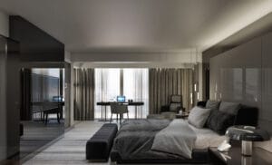 Hotel Alba Caracas: renovated guest room, part of a 700-room turnkey interior package designed and produced by Cocoplum Design Studio