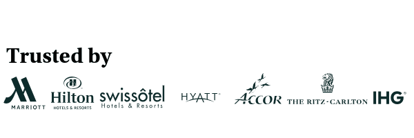 Cocoplum clients Hyatt, Accor, Swissotel, Carlton Ritz, Sheraton, Hilton logos