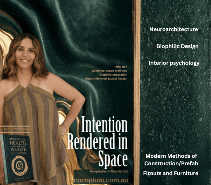 Wellness Designer Ozge Fettahlioglu with her book Designing for Health and Wealth