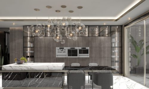 Luxury wellness interior designed by Ozge Fettahlioglu – biophilic hotel suite with timber, natural stone and greenery, by Cocoplum Wellness Design.